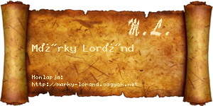 Márky Loránd névjegykártya
